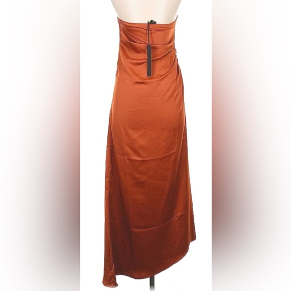 House of Harlow 1960 Size Large Cocktail dress Silky Satin Fabric in Rich Amber - Picture 2 of 15